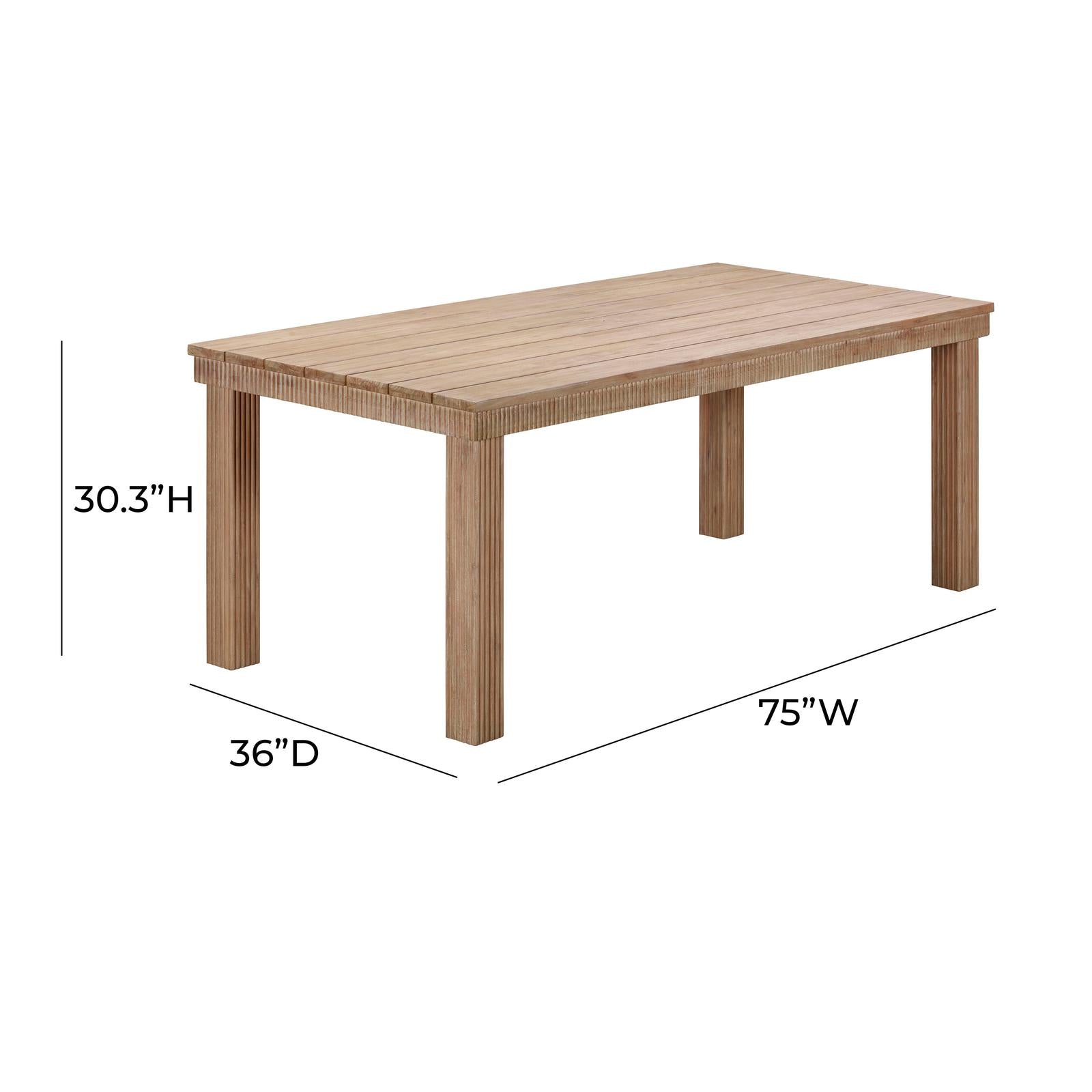 TOV Furniture Cassie Natural Rectangular Outdoor Dining Table