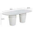 TOV Furniture Margot Light Grey Faux Plaster Indoor / Outdoor Concrete Dining Table