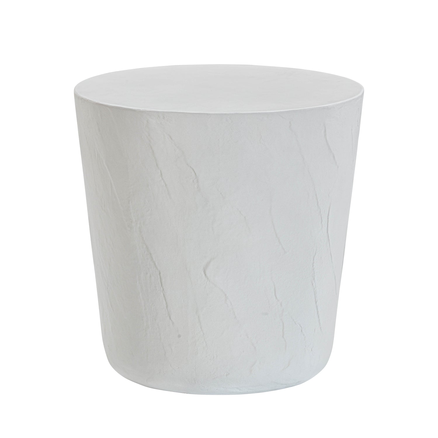 TOV Furniture Margot Light Grey Faux Plaster Indoor / Outdoor Concrete Stool