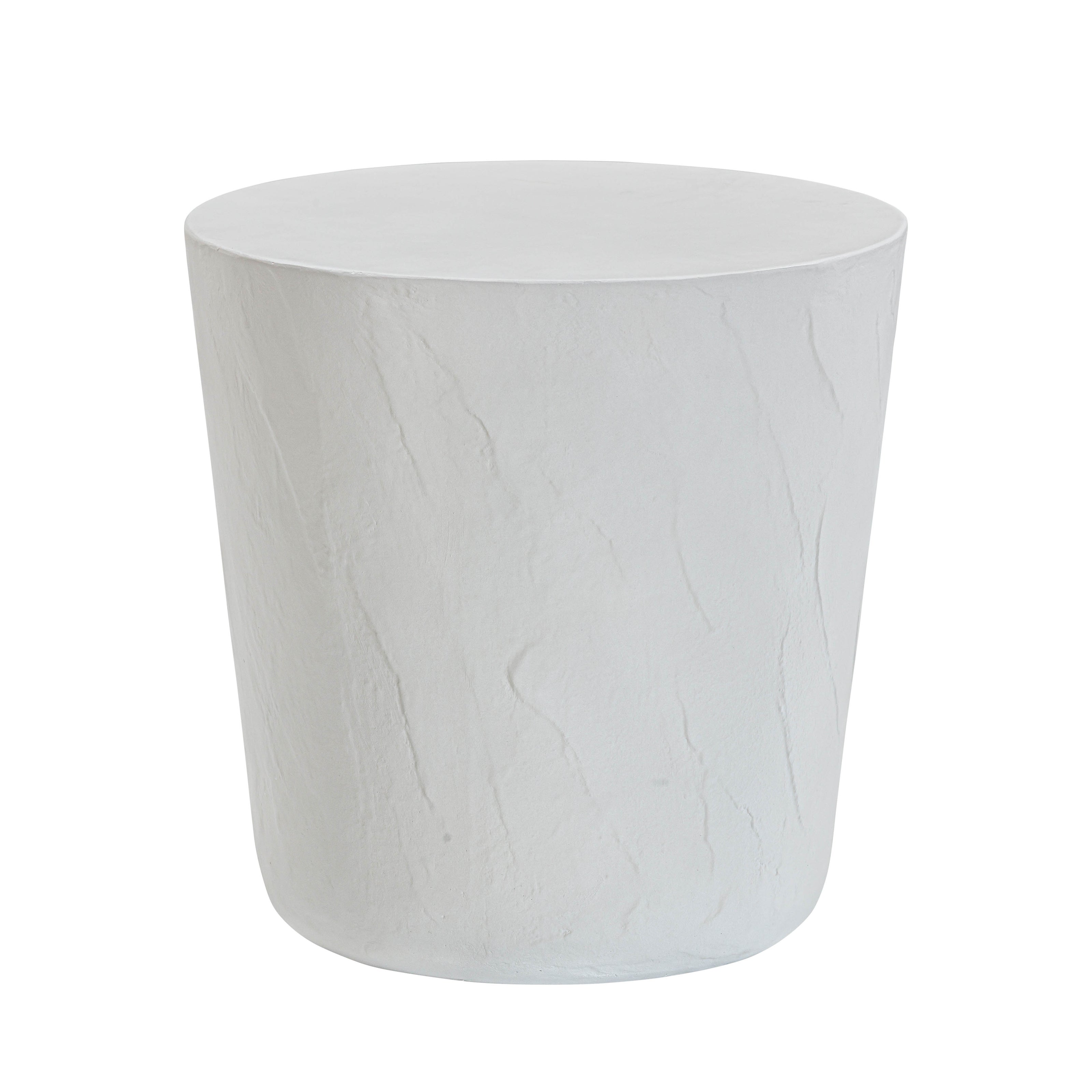 TOV Furniture Margot Light Grey Faux Plaster Indoor / Outdoor Concrete Stool