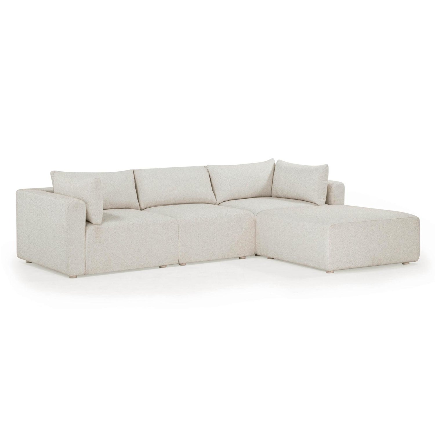 TOV Furniture Hangover 4-Piece Cream Performance Fabric Outdoor Modular Sectional