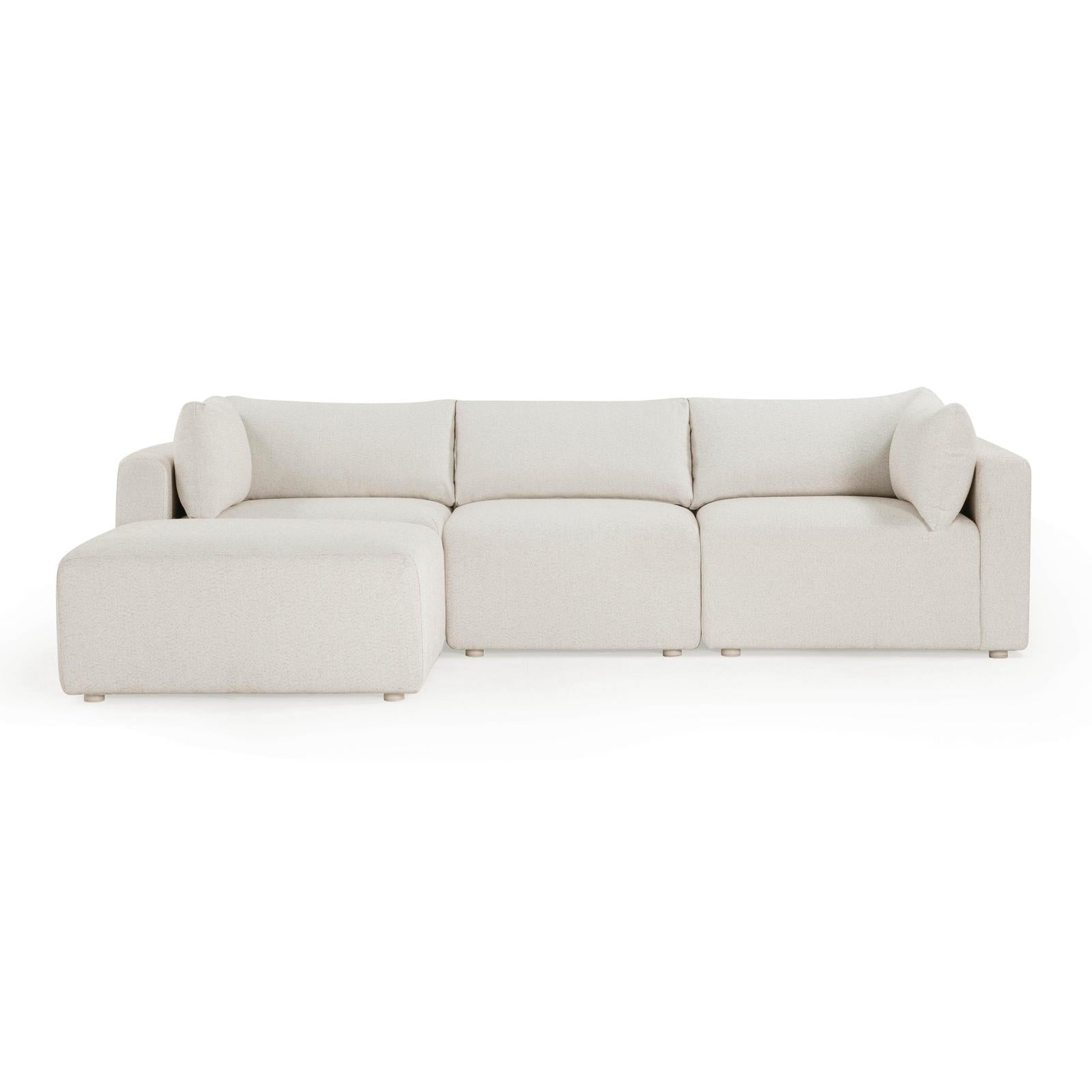 TOV Furniture Hangover 4-Piece Cream Performance Fabric Outdoor Modular Sectional