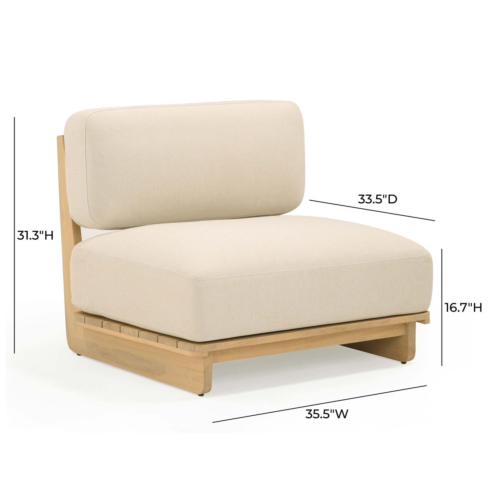 TOV Furniture Reavan Cream Outdoor Lounge Chair