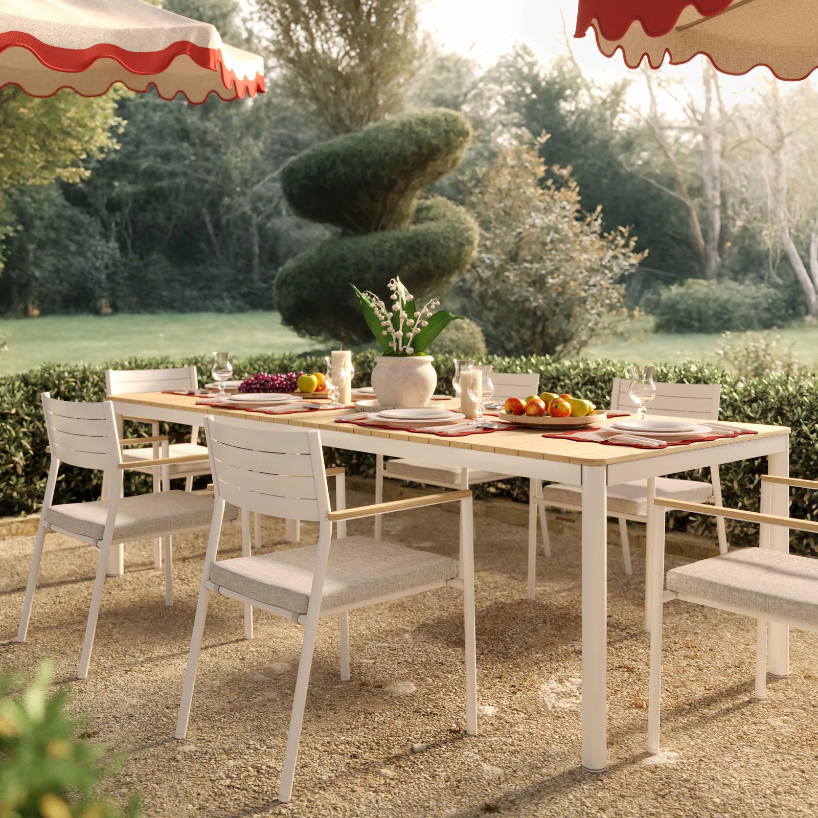 TOV Furniture Sardinia Cream Performance Fabric Outdoor Dining Chair - Set of 2