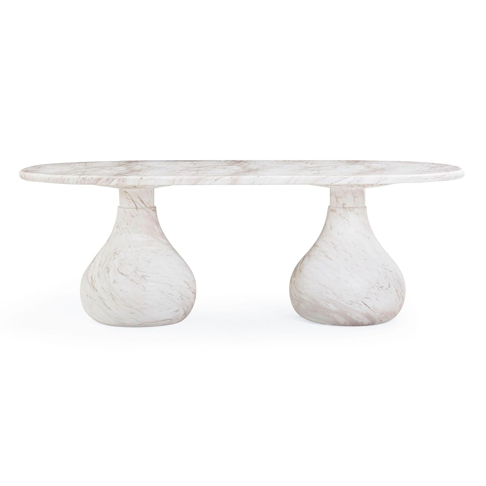 TOV Furniture Smooch Faux Travertine Indoor / Outdoor Pedestal Dining Table