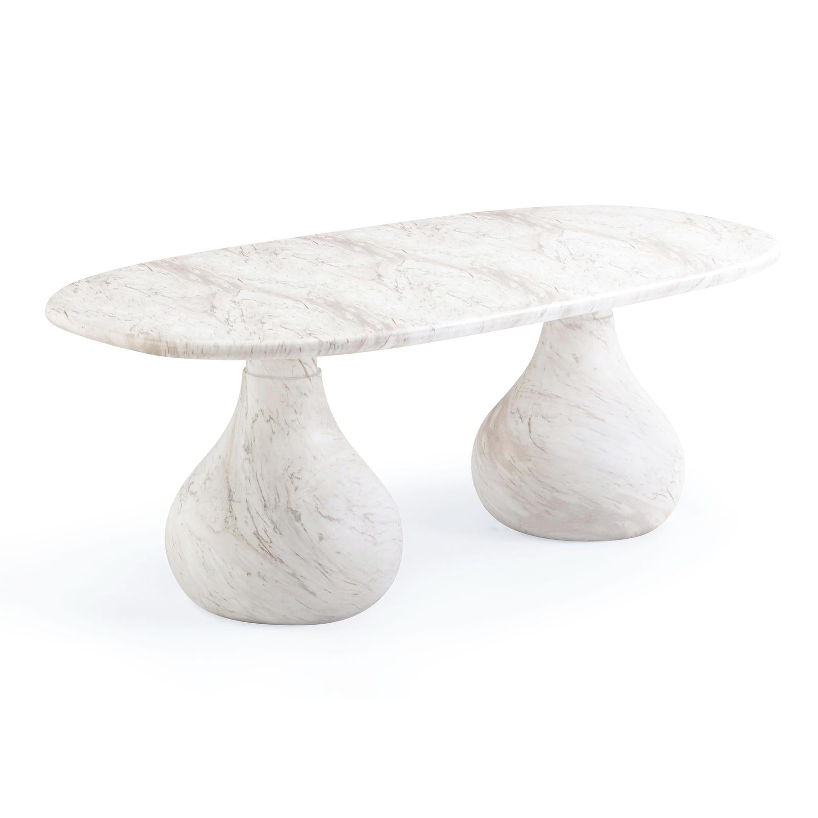 TOV Furniture Smooch Faux Travertine Indoor / Outdoor Pedestal Dining Table