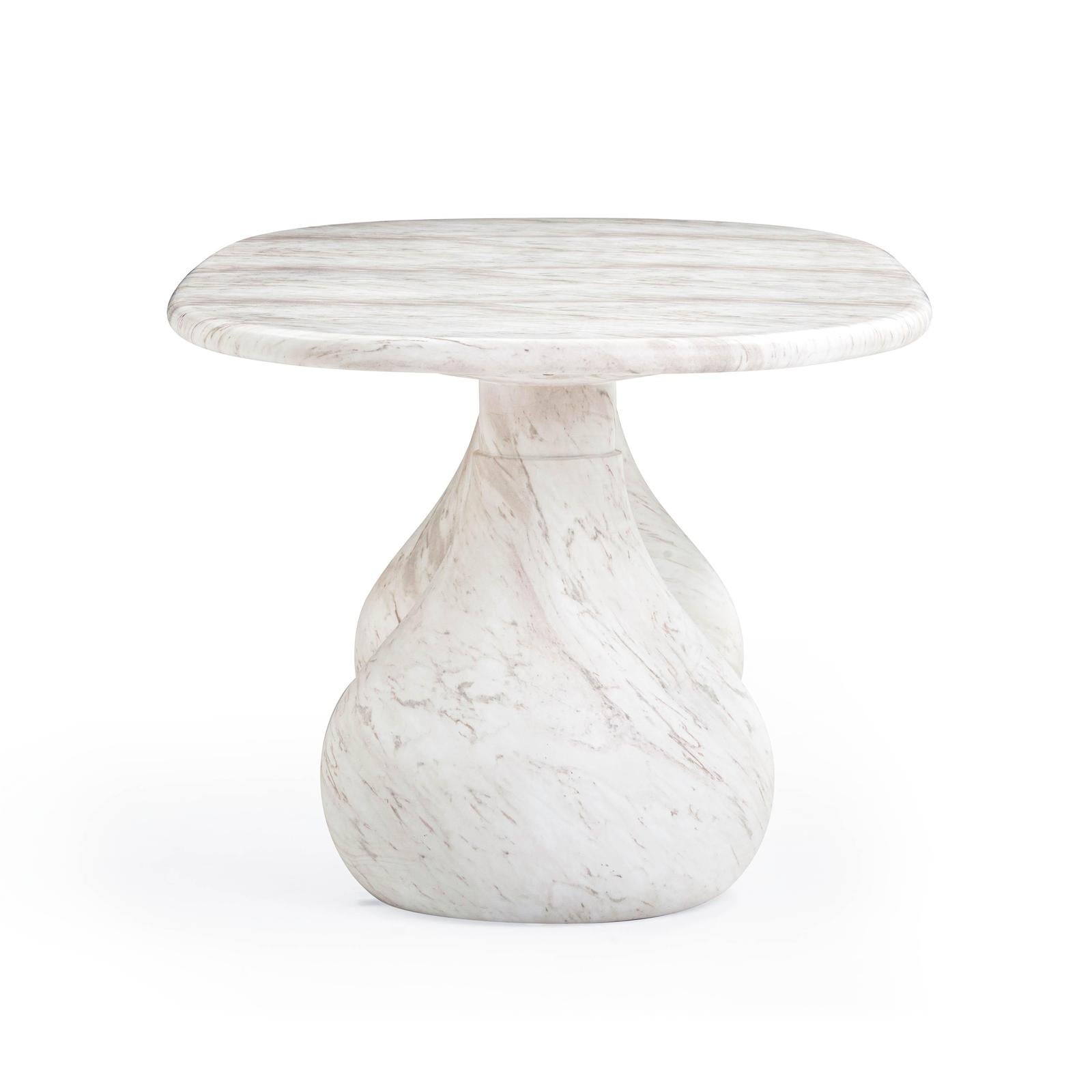 TOV Furniture Smooch Faux Travertine Indoor / Outdoor Pedestal Dining Table