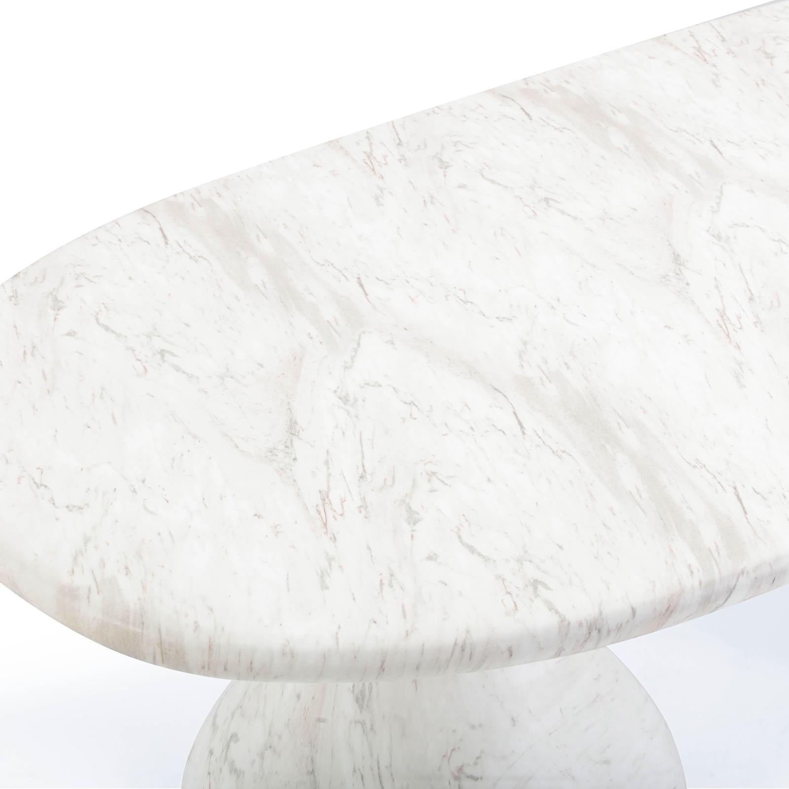 TOV Furniture Smooch Faux Travertine Indoor / Outdoor Pedestal Dining Table