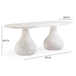 TOV Furniture Smooch Faux Travertine Indoor / Outdoor Pedestal Dining Table
