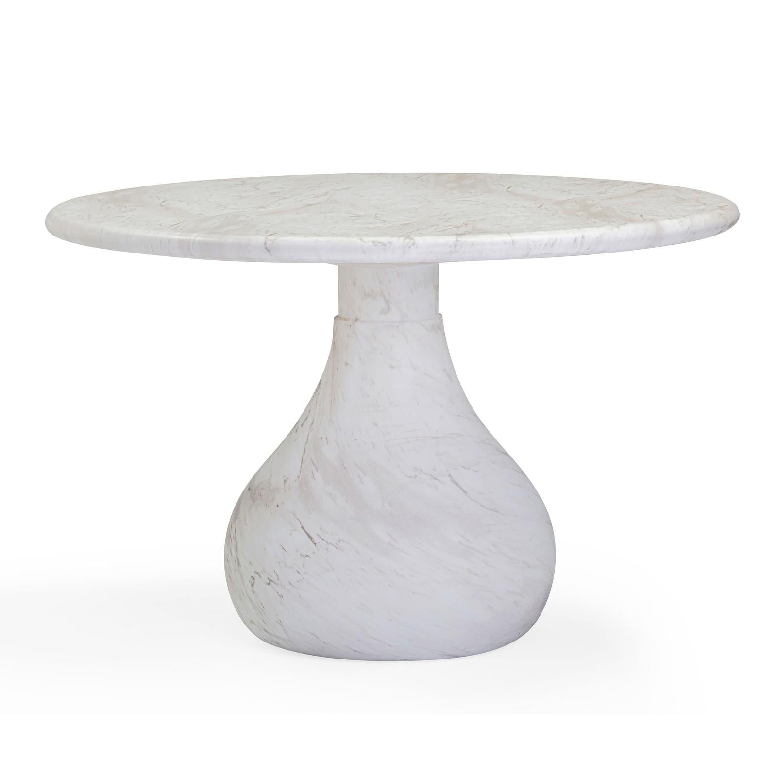 TOV Furniture Smooch Faux Travertine Indoor / Outdoor Pedestal Dining Table