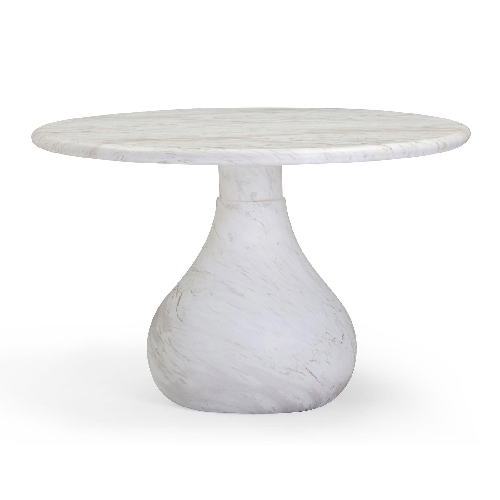 TOV Furniture Smooch Faux Travertine Indoor / Outdoor Pedestal Dining Table