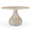 TOV Furniture Smooch Faux Travertine Indoor / Outdoor Pedestal Dining Table