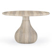 TOV Furniture Smooch Faux Travertine Indoor / Outdoor Pedestal Dining Table