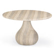 TOV Furniture Smooch Faux Travertine Indoor / Outdoor Pedestal Dining Table