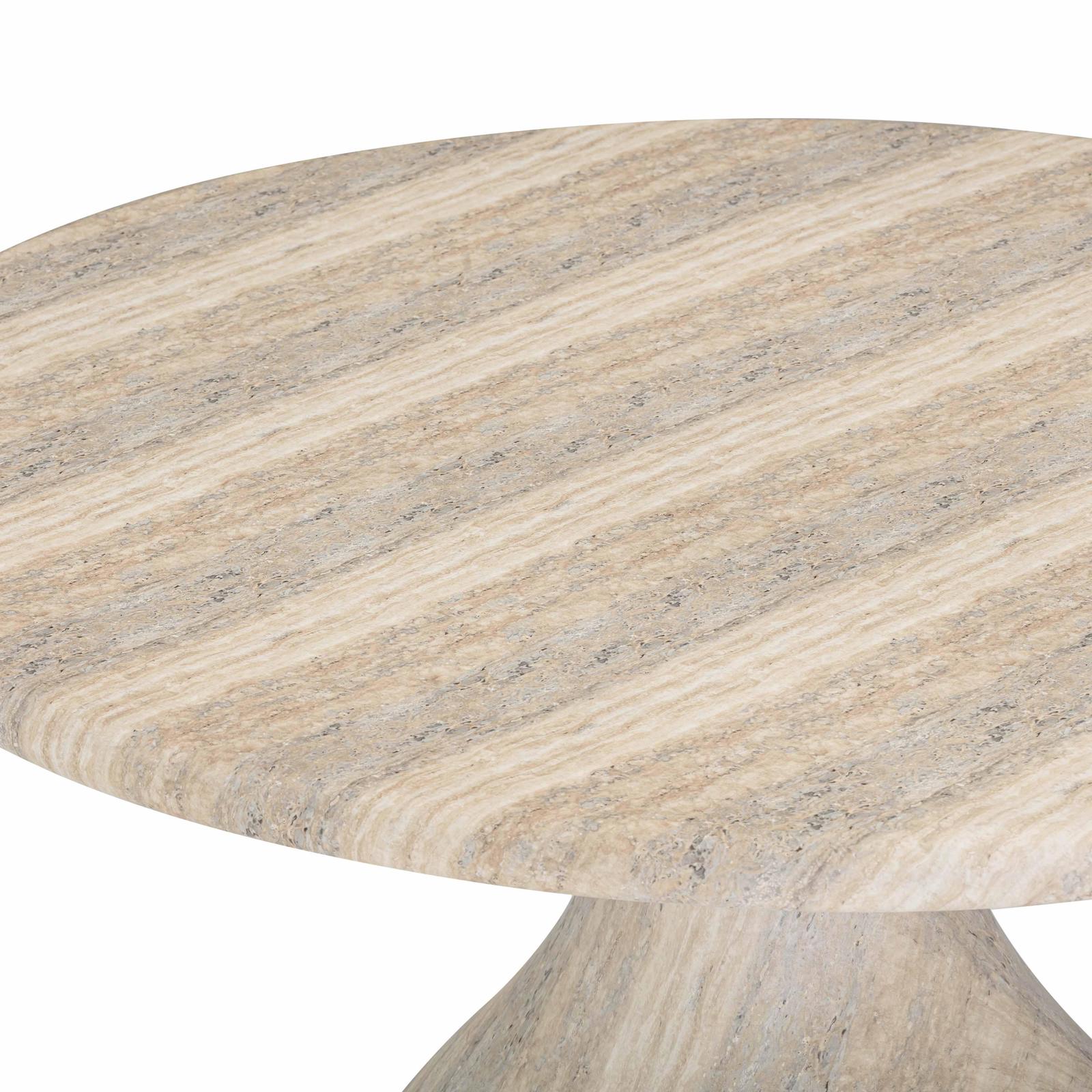 TOV Furniture Smooch Faux Travertine Indoor / Outdoor Pedestal Dining Table