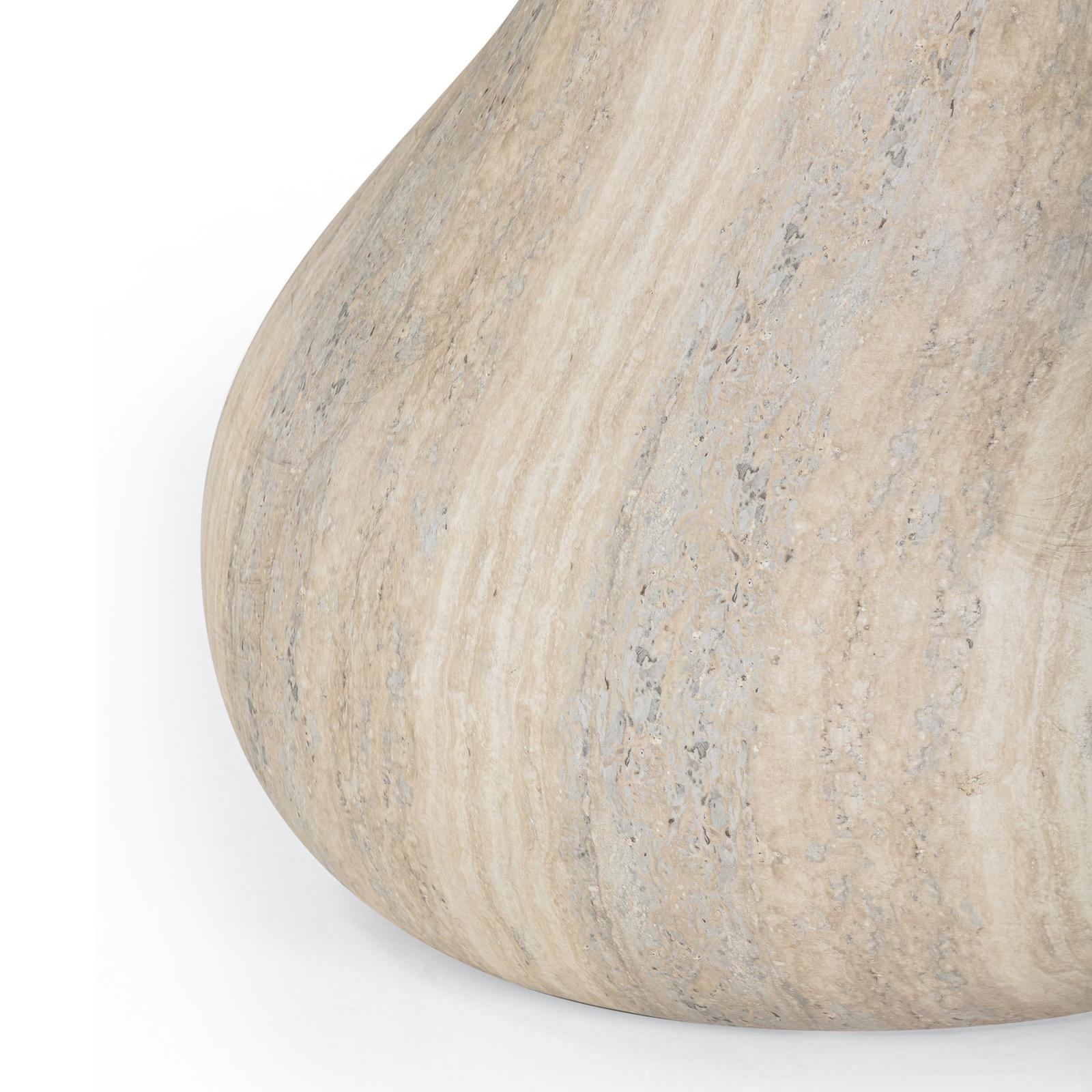 TOV Furniture Smooch Faux Travertine Indoor / Outdoor Pedestal Dining Table