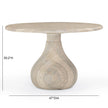 TOV Furniture Smooch Faux Travertine Indoor / Outdoor Pedestal Dining Table