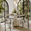 TOV Furniture Smooch Faux Travertine Indoor / Outdoor Pedestal Dining Table