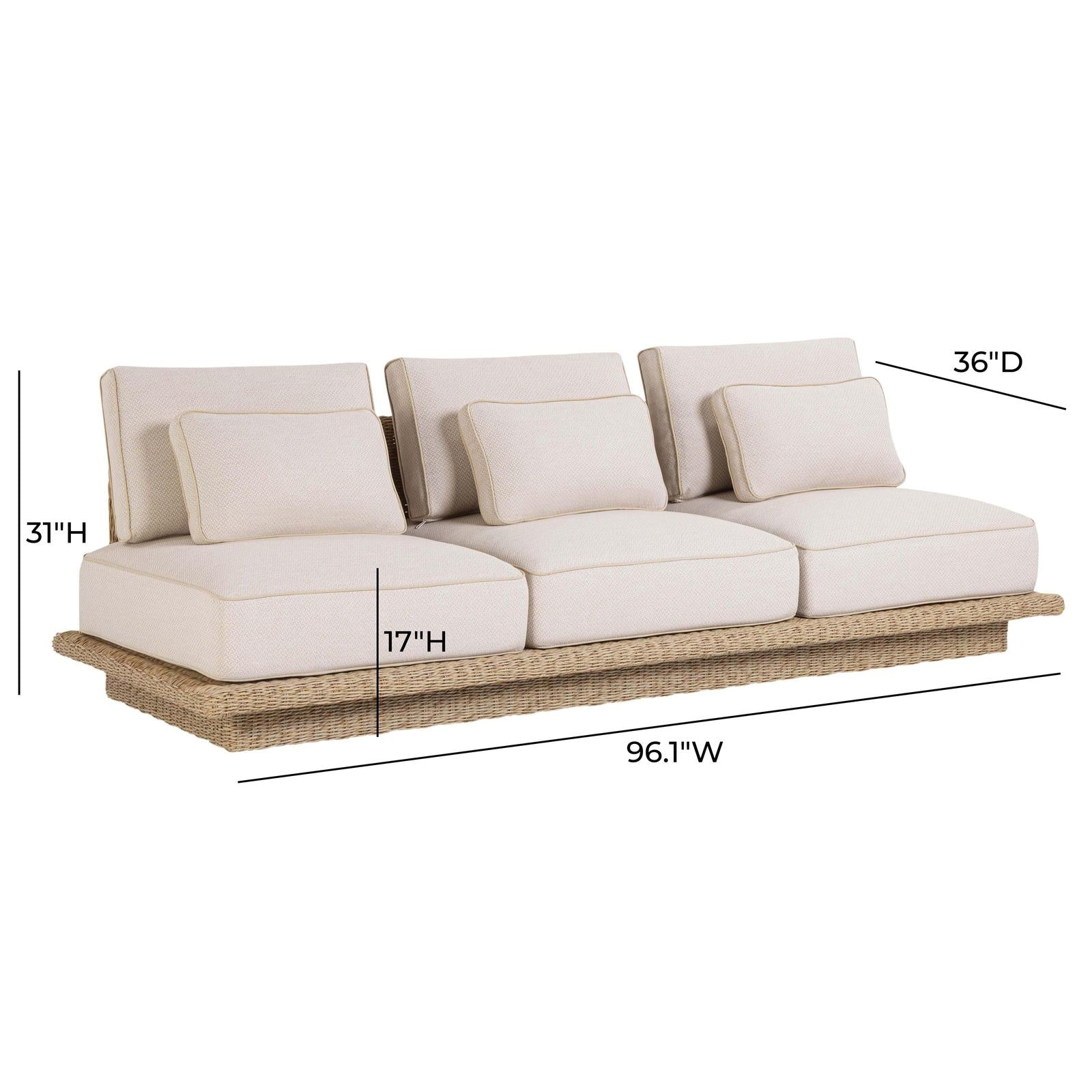 TOV Furniture Mora Cream Outdoor Sofa