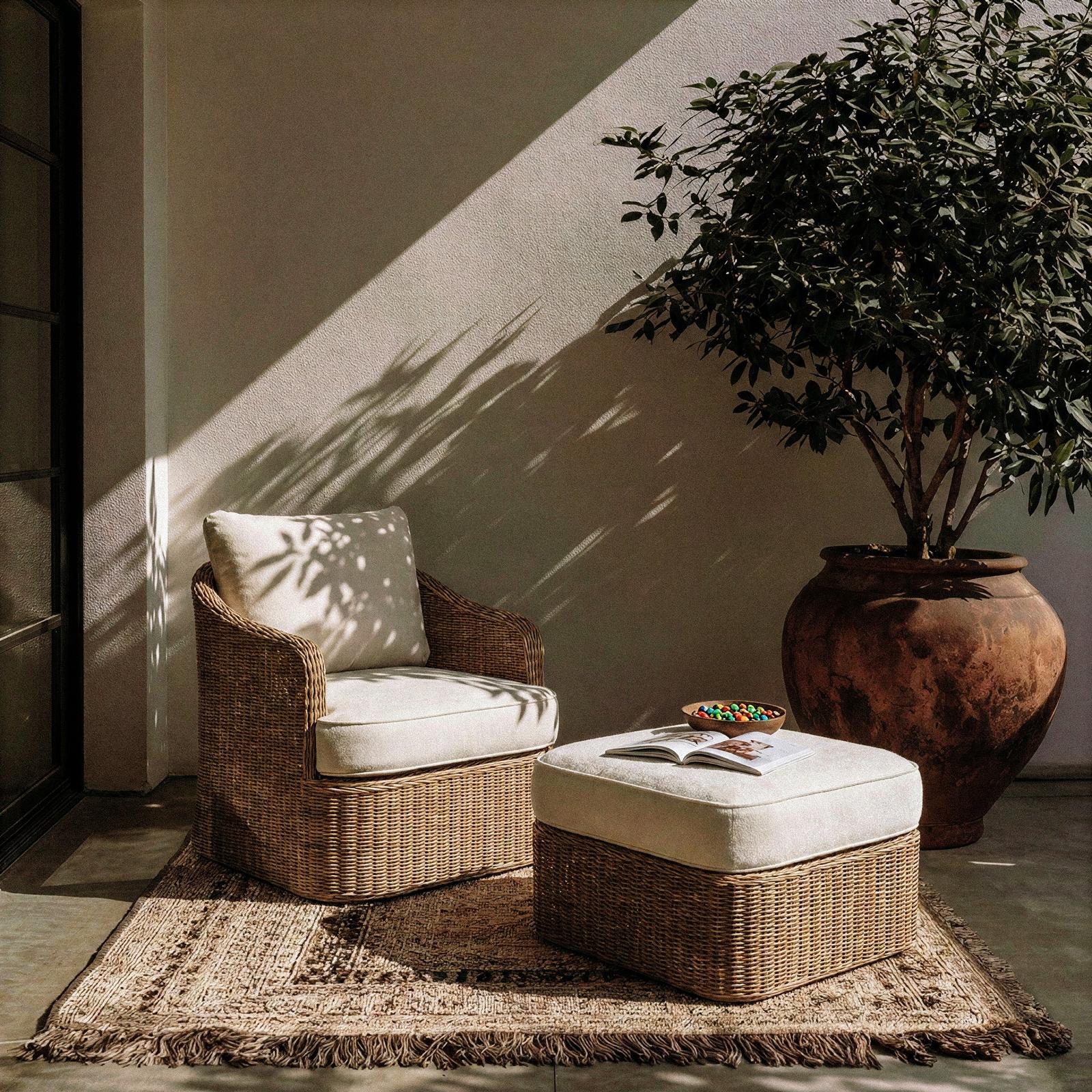TOV Furniture Axel Boucle Outdoor Accent Chair