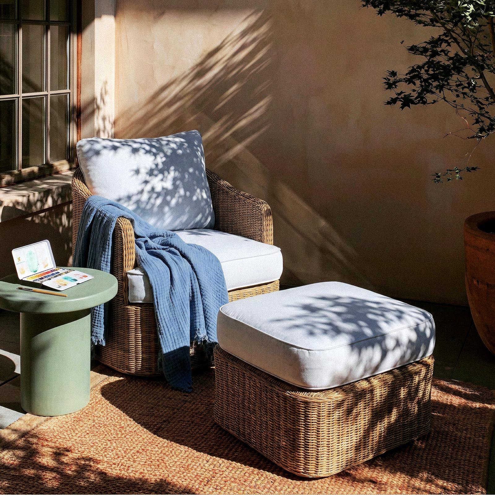 TOV Furniture Axel Boucle Outdoor Accent Chair