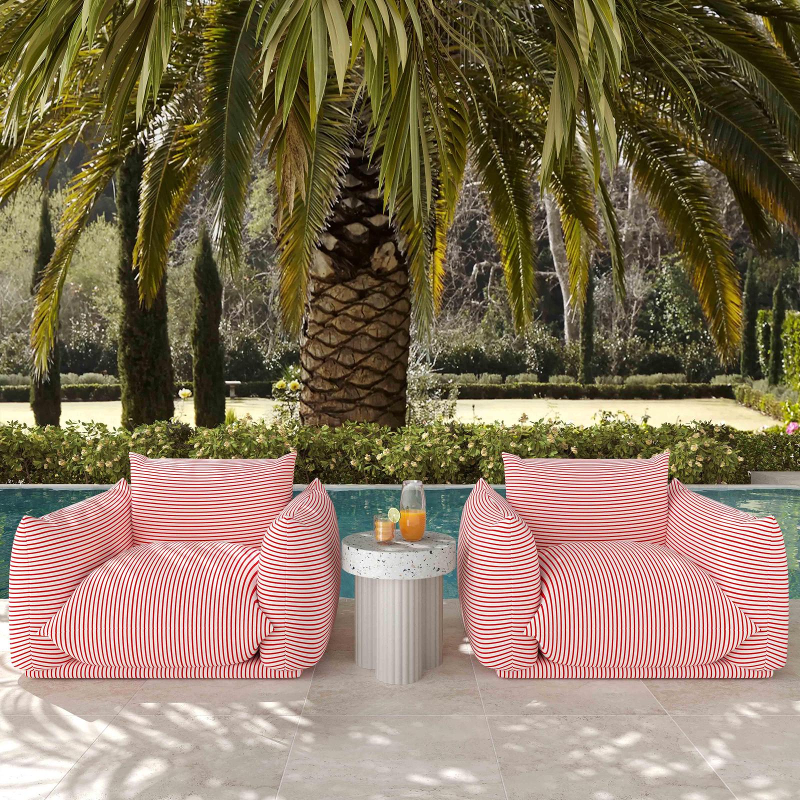 TOV Furniture Saint Tropez Stuffed Outdoor Armchair