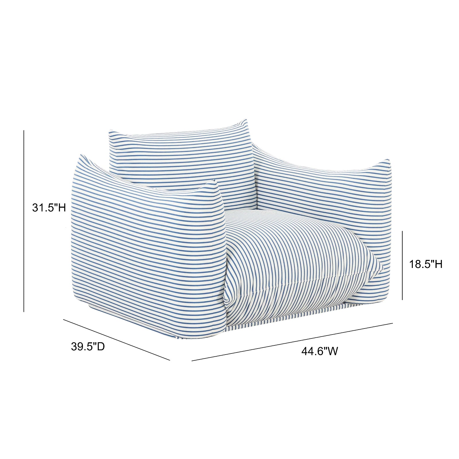 TOV Furniture Saint Tropez Stuffed Outdoor Armchair