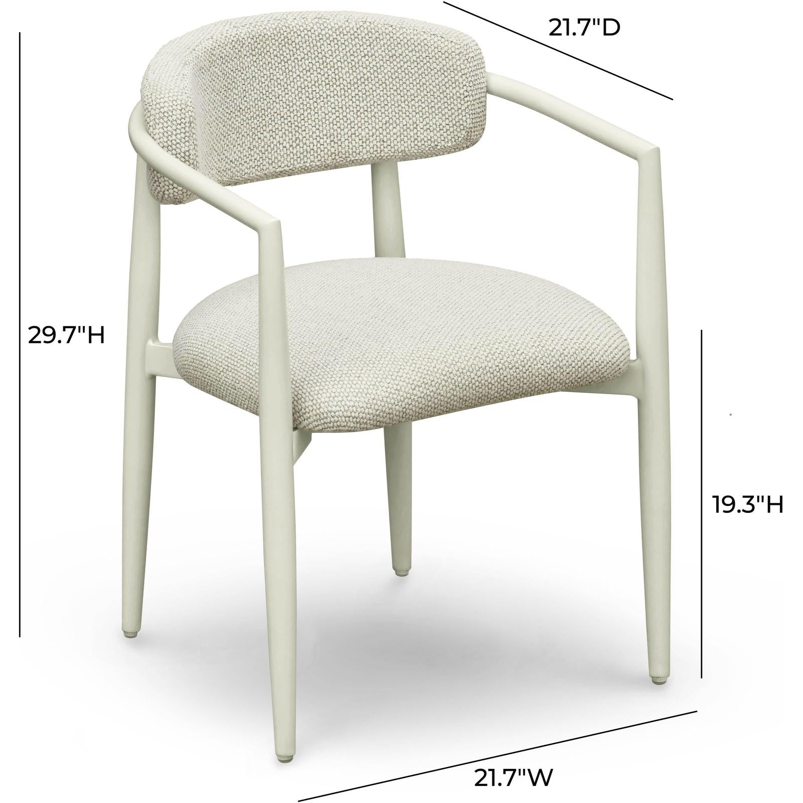 TOV Furniture Annika Textured Contract-Grade Fabric Outdoor Dining Arm Chair