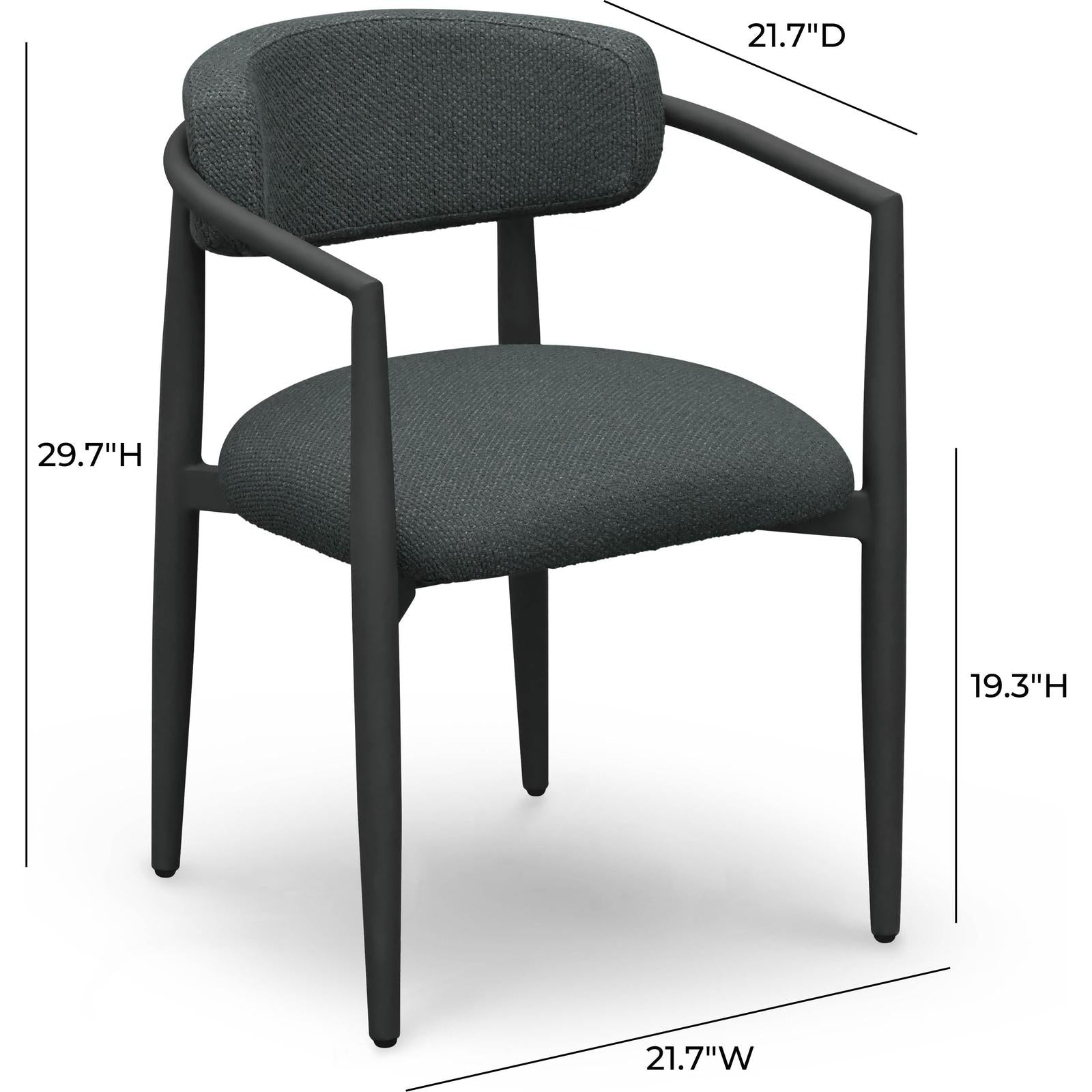 TOV Furniture Annika Textured Contract-Grade Fabric Outdoor Dining Arm Chair