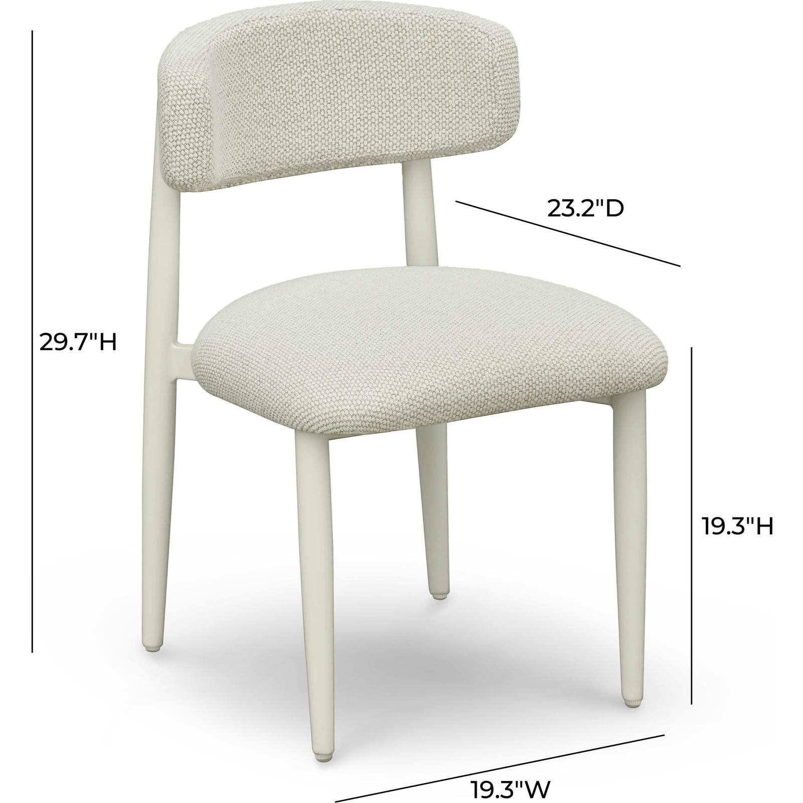 TOV Furniture Annika Textured Contract-Grade Fabric Outdoor Dining Side Chair