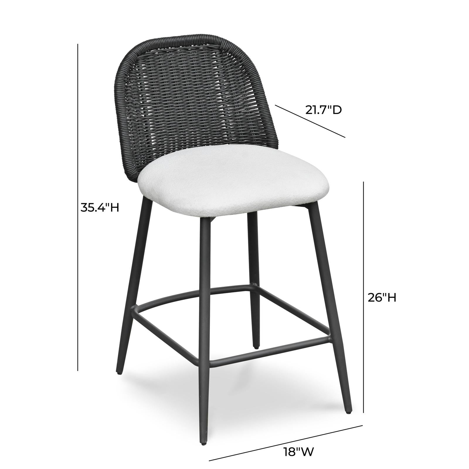 TOV Furniture Alexa Performance Fabric Outdoor Counter Stool