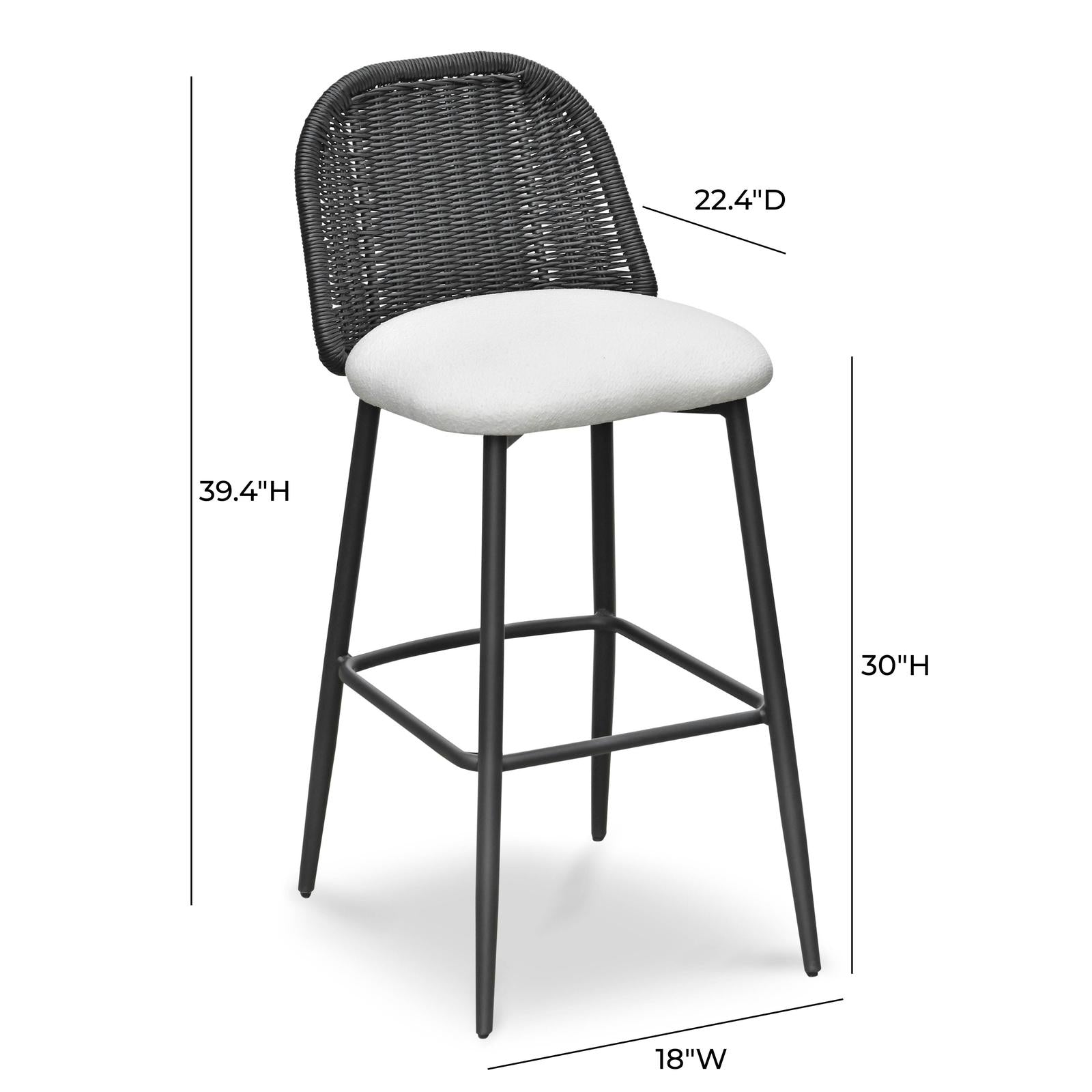 TOV Furniture Alexa Performance Fabric Outdoor Bar Stool