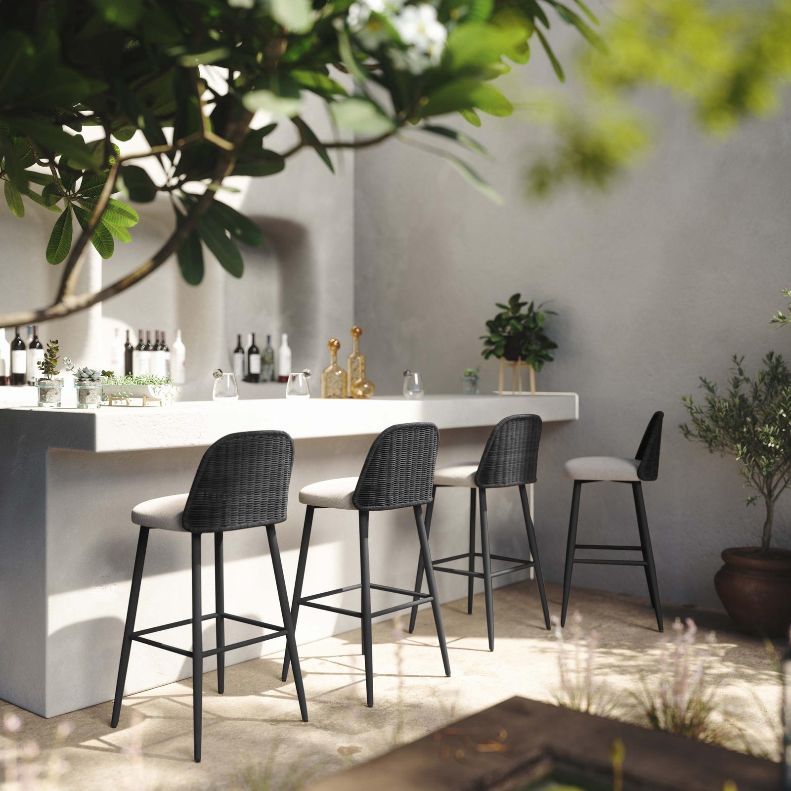 TOV Furniture Alexa Performance Fabric Outdoor Bar Stool
