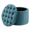 TOV Furniture Queen Performance Velvet Round Storage Ottoman