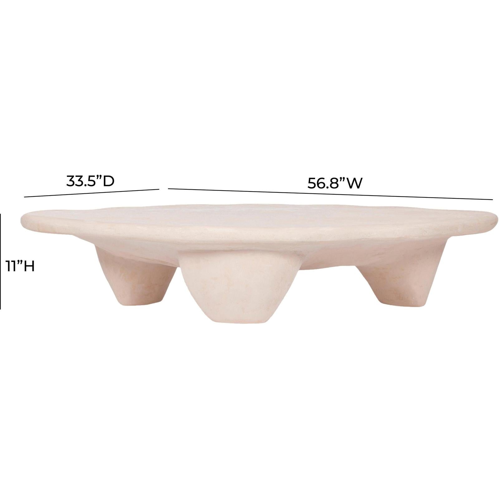 TOV Furniture Athen Nude Faux Stone Coffee Table