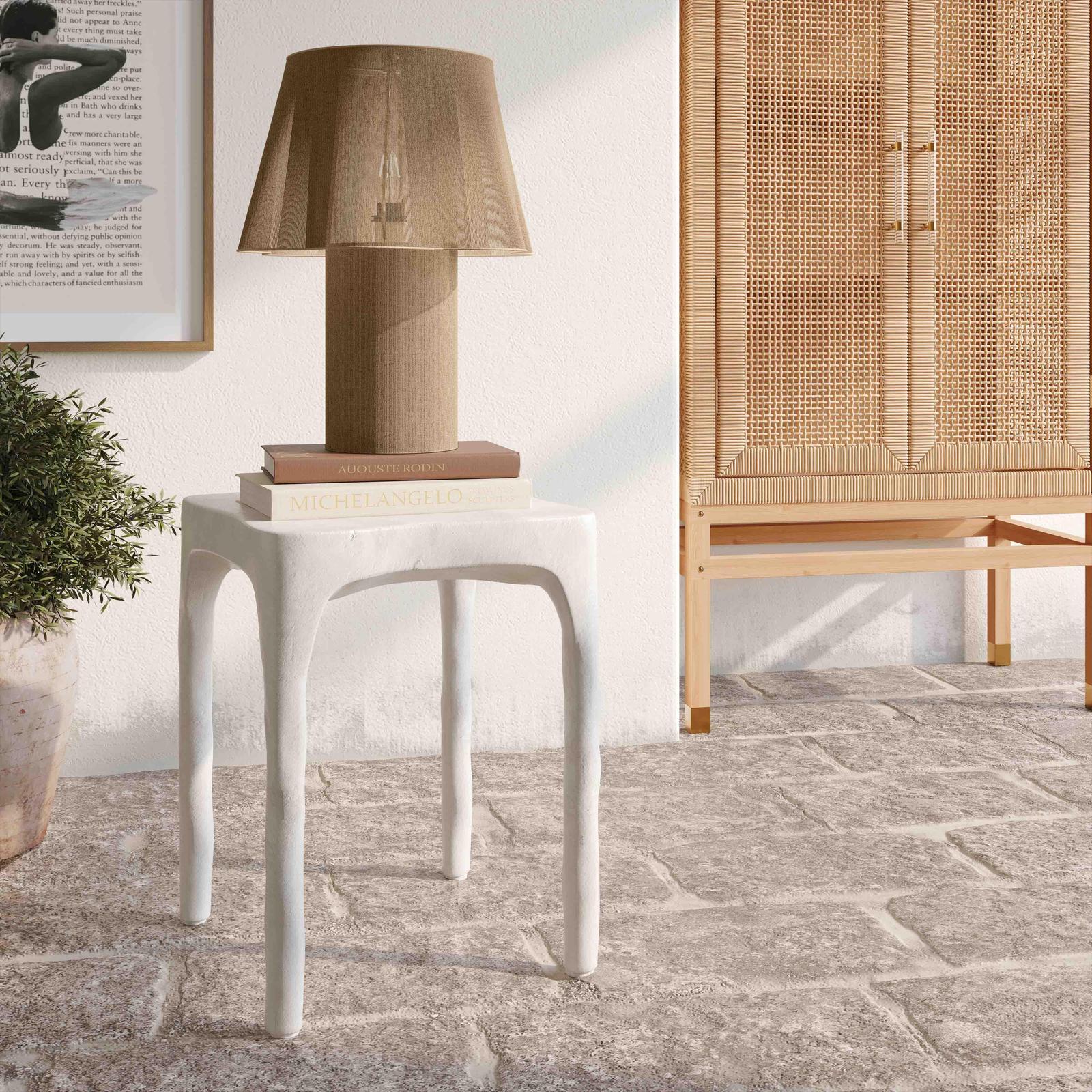 TOV Furniture Skully Cream Textured Side Table