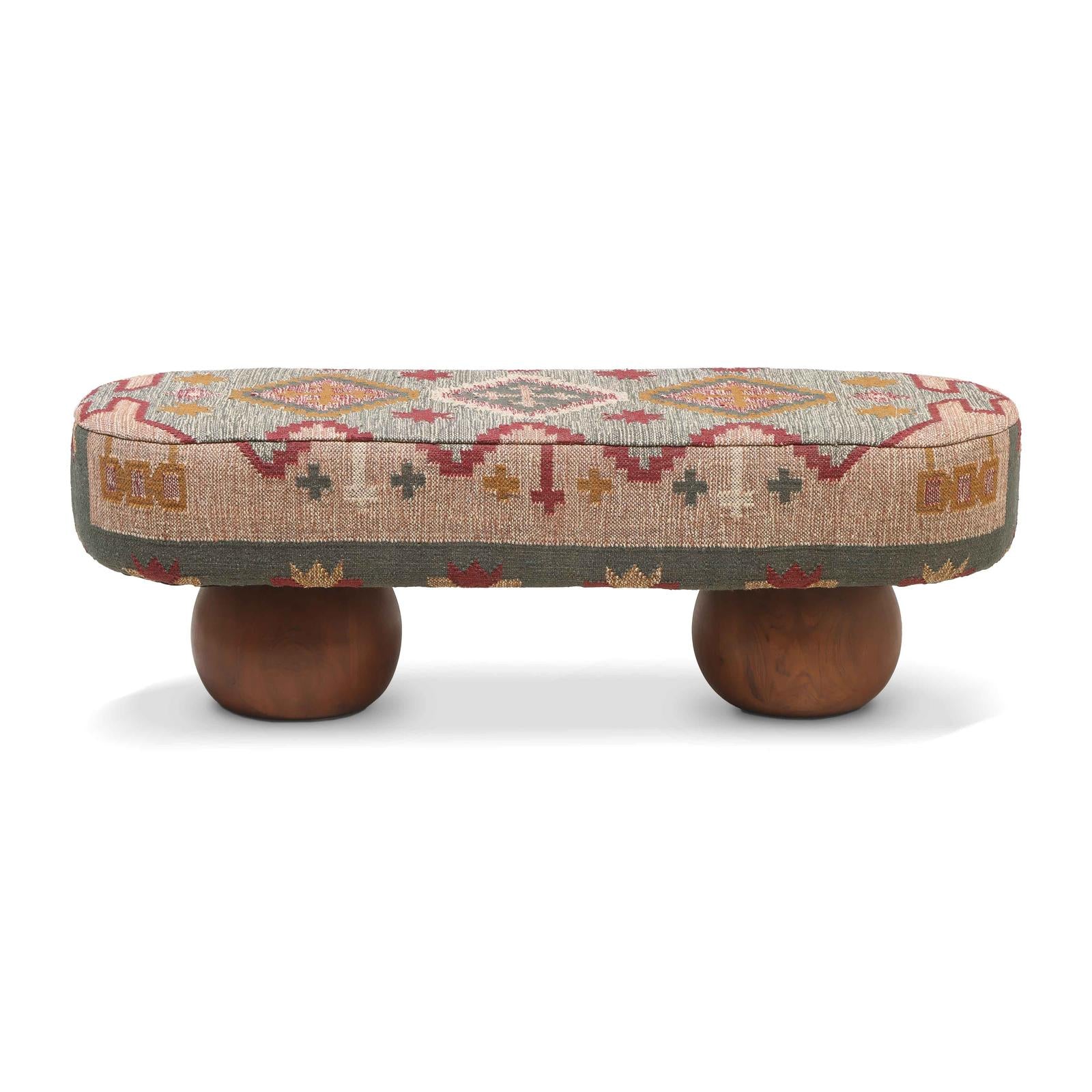 TOV Furniture Rizi Textured Wool Upholstered Bench