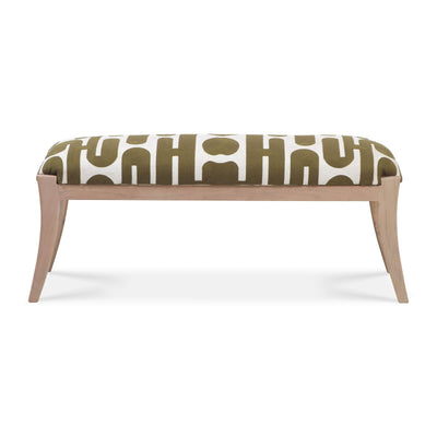 TOV Furniture Arielle Olive & White Embroidered Bench
