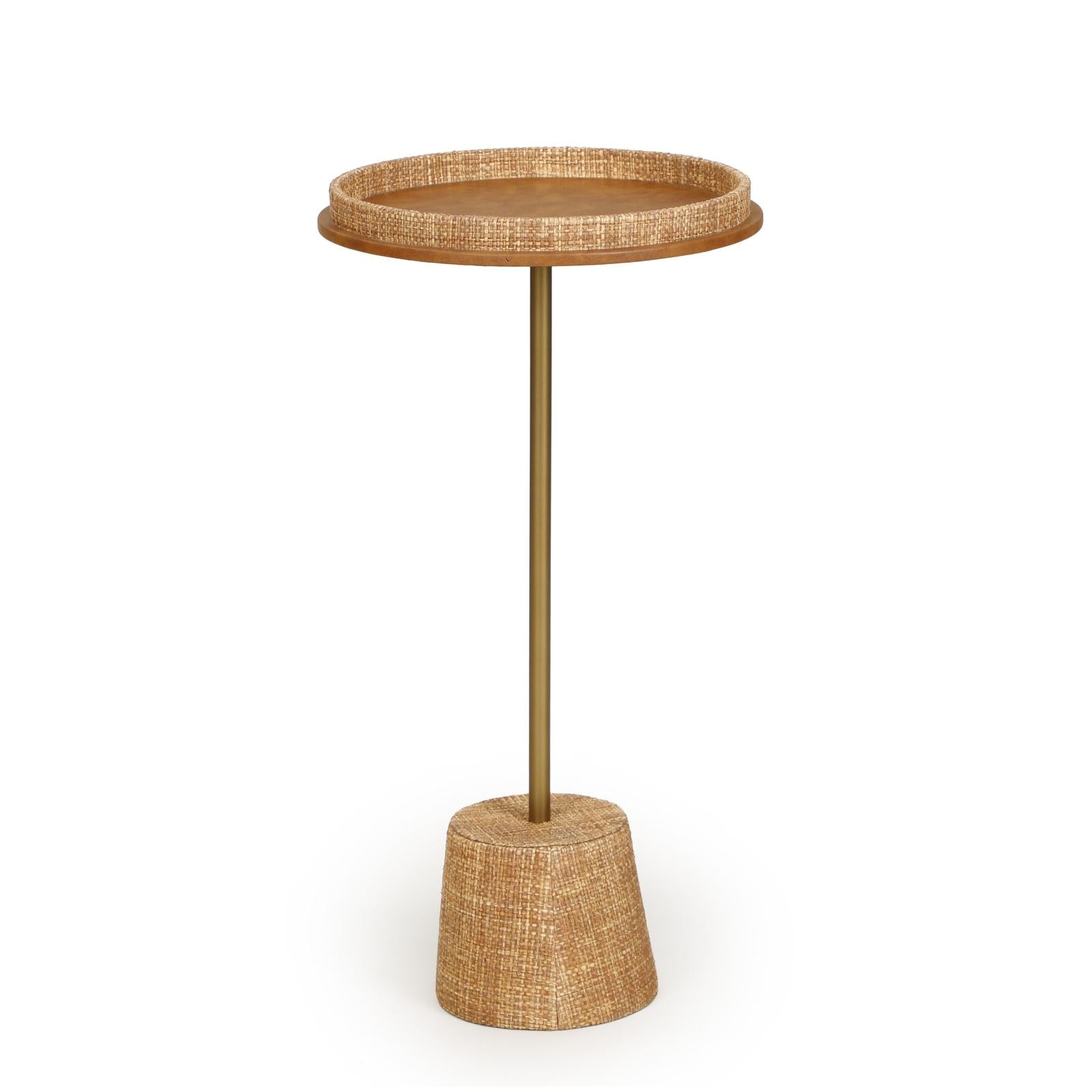 TOV Furniture Saddle Natural Raffia Contract-Grade Side Table