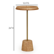 TOV Furniture Saddle Natural Raffia Contract-Grade Side Table