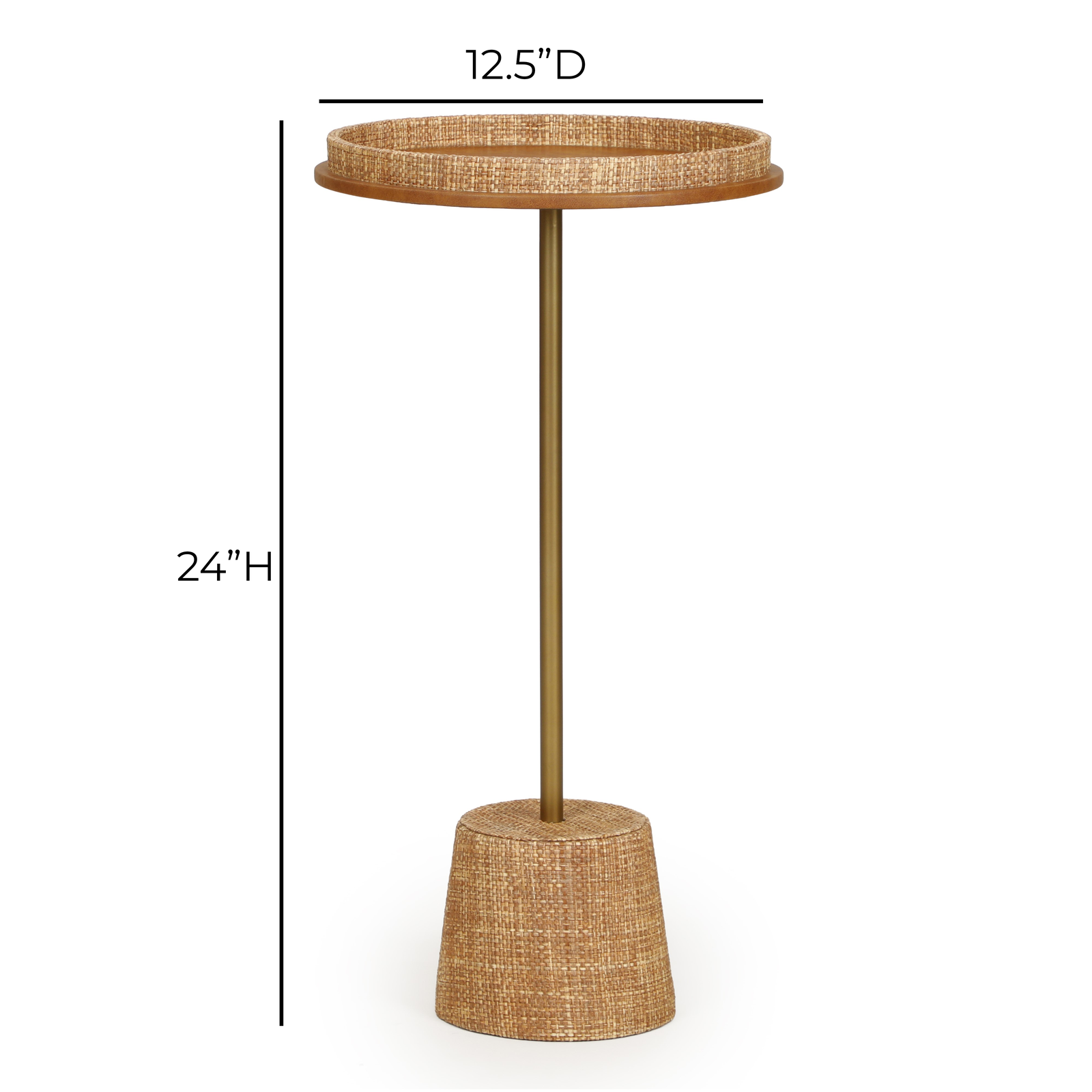 TOV Furniture Saddle Natural Raffia Contract-Grade Side Table