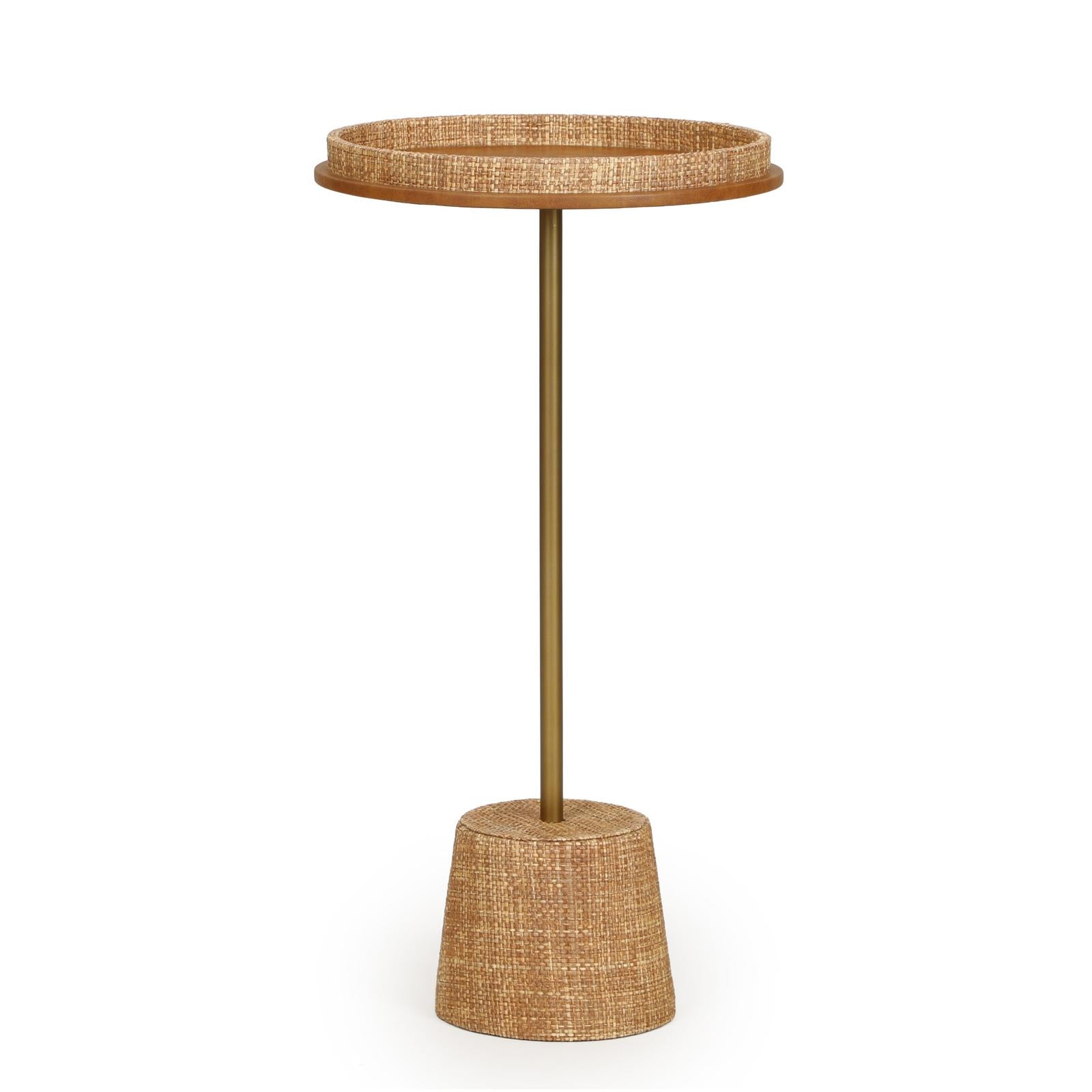 TOV Furniture Saddle Natural Raffia Contract-Grade Side Table