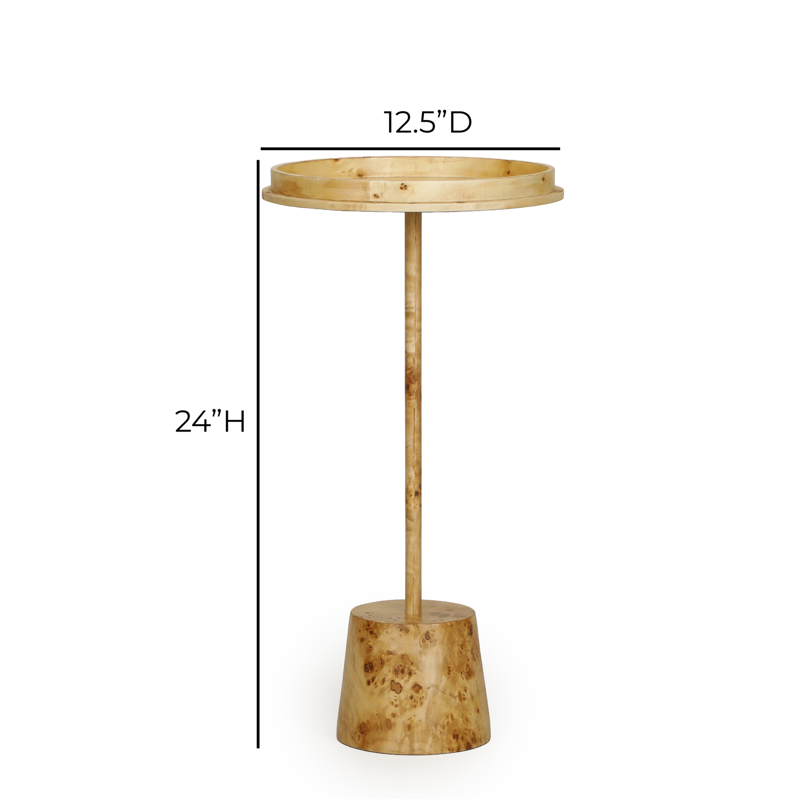 TOV Furniture Destin Natural Burl Contract-Grade Side Table