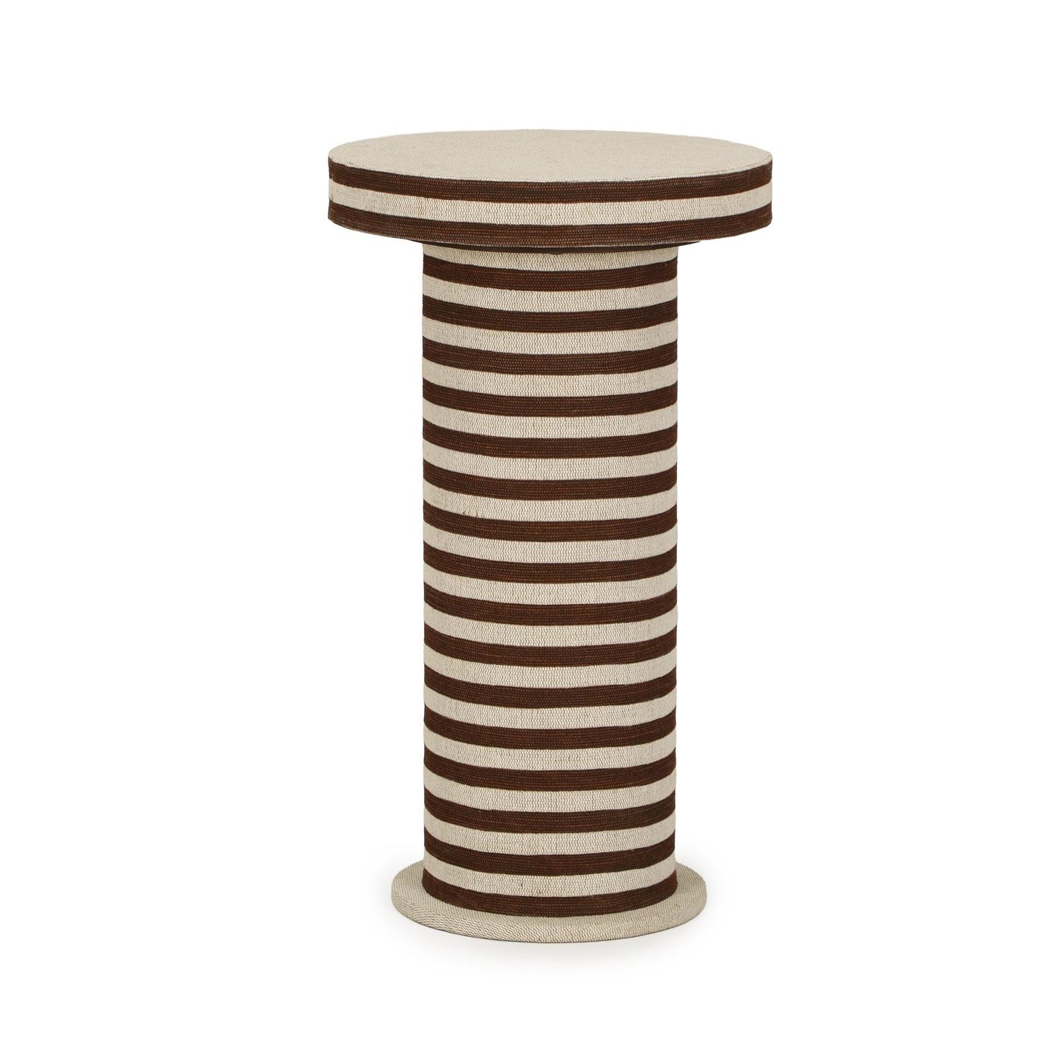 TOV Furniture Lyra Natural Striped Cotton Jute Contract-Grade Side Table