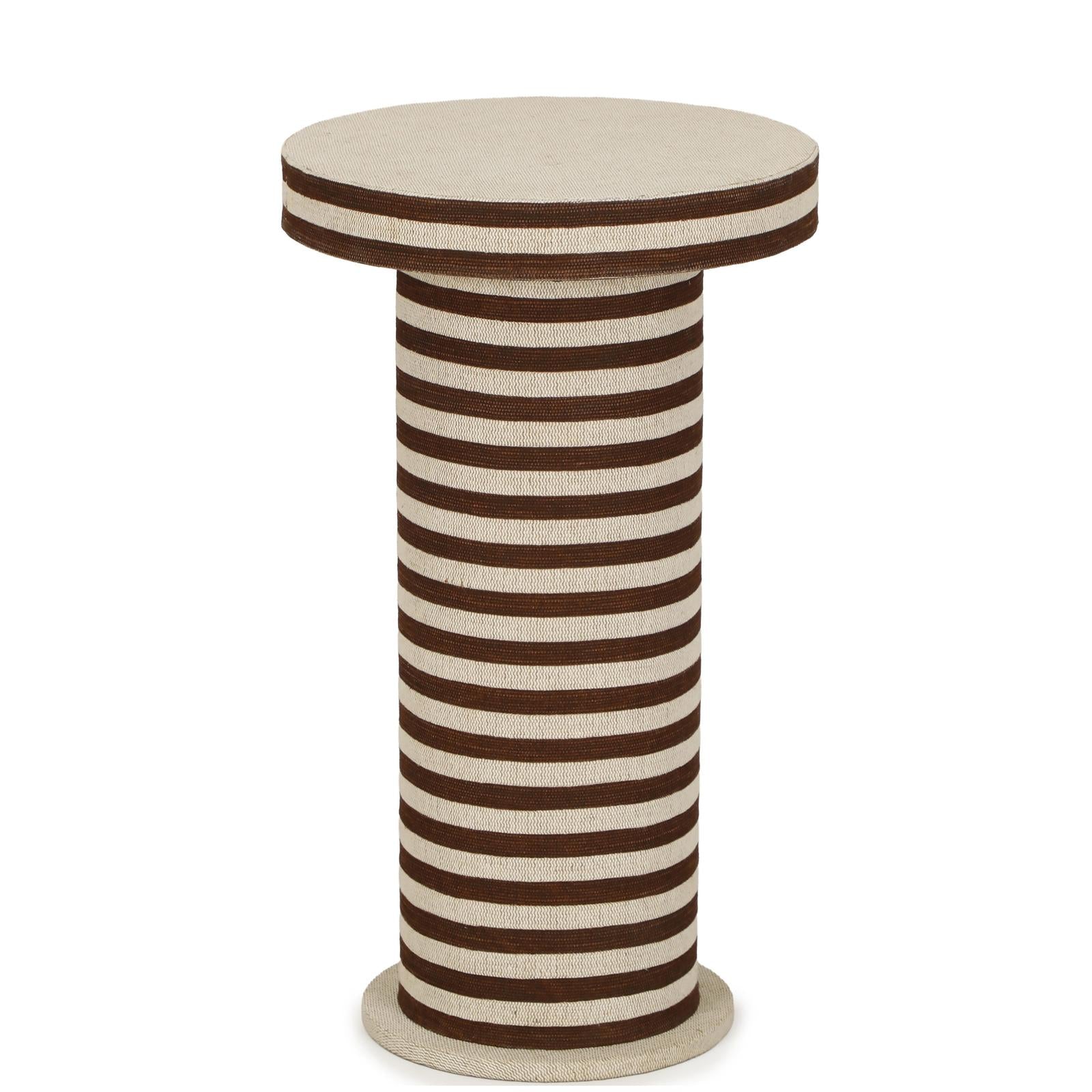 TOV Furniture Lyra Natural Striped Cotton Jute Contract-Grade Side Table