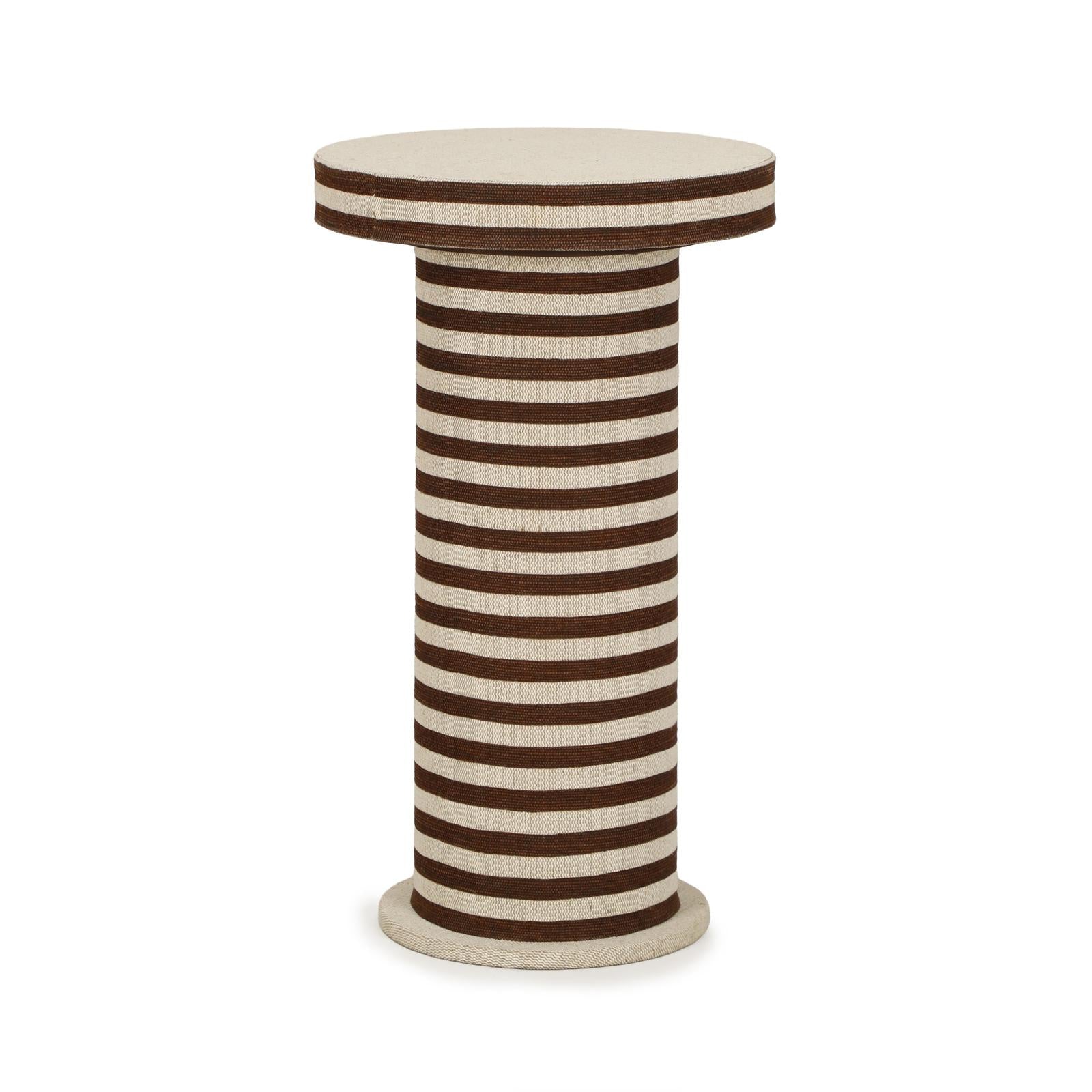 TOV Furniture Lyra Natural Striped Cotton Jute Contract-Grade Side Table