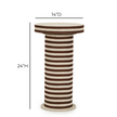 TOV Furniture Lyra Natural Striped Cotton Jute Contract-Grade Side Table