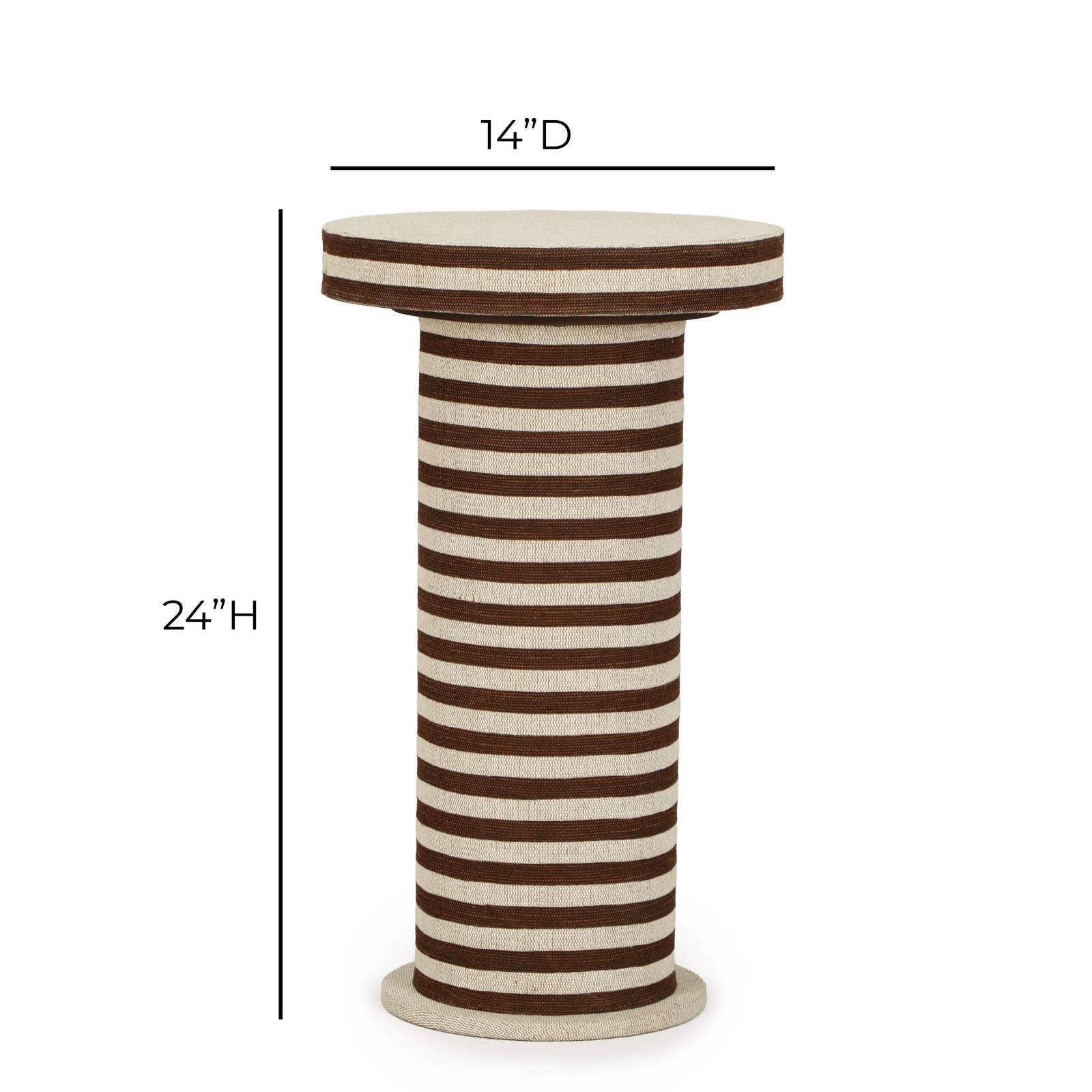 TOV Furniture Lyra Natural Striped Cotton Jute Contract-Grade Side Table