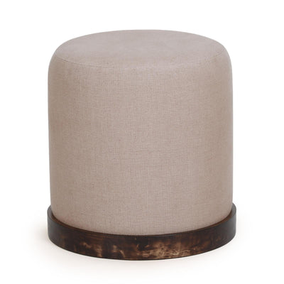 TOV Furniture Como Burl and Saddle Brown Cotton Jute Contract-Grade Accent Stool