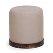 TOV Furniture Como Burl and Saddle Brown Cotton Jute Contract-Grade Accent Stool